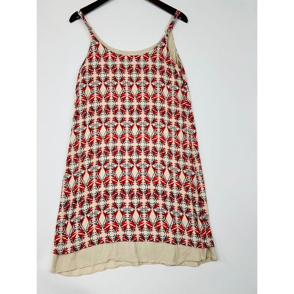 CAbi Mini Slip Dress Size Medium Batik Print V-Neck Summer Tank Shift Red - Picture 7 of 13